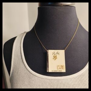 🌠 Vtg. 14k Gold Chi Jewish Symbol Of Life Necklace Charm